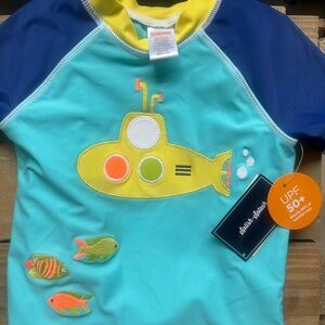 Gymboree Blue and Yellow Rashguard with Submarine Design